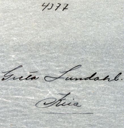 Greta Lundahl Kisa
Greta Lundahl Kisa
Nyckelord: Lundahl Kisa