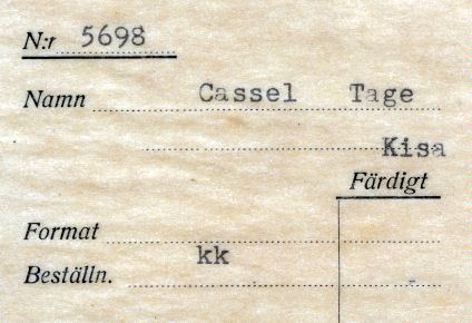 Cassel Tage Kisa
Cassel Tage Kisa
Nyckelord: Cassel Tage