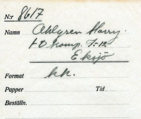 Ahlgren Harry 10 komp I-12 Eksjö
