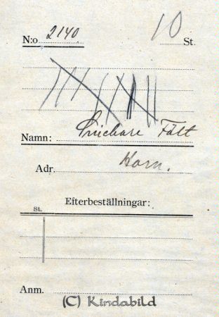 Beställningstext: Snickare Fält, Horn
Nyckelord: Snickare Fält Horn