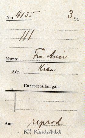 Beställningstext: Fru Anér, Kisa
(reprod) 
Fru Anér
Nyckelord: Fru Anér
