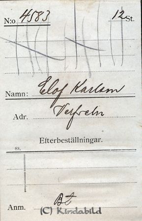 Elof Karlsson Verfveln
Elof Karlsson Verfveln
Nyckelord: Karlsson Verfveln