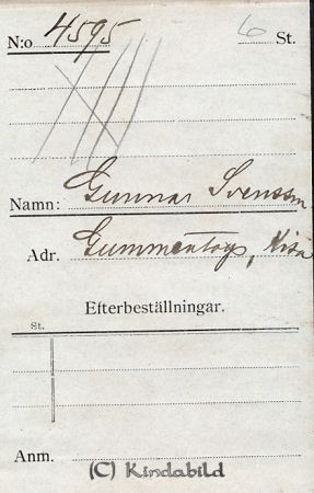 Gunnar Svensson Gummentorp Kisa
Gunnar Svensson Gummentorp Kisa
Nyckelord: Svensson Gummentorp
