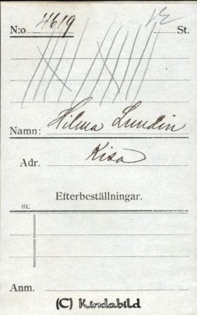 Hilma Lundin Kisa
Hilma Lundin Kisa
Nyckelord: Lundin Kisa