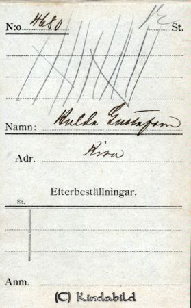 Hulda Gustafsson Kisa
Hulda Gustafsson Kisa
Nyckelord: Hulda Gustafsson