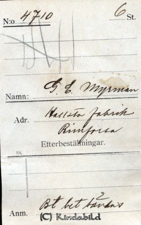 G C Myrman Hallsta fabrik Rimforsa
G C Myrman Hallsta fabrik Rimforsa
Nyckelord: Myrman Hallsta