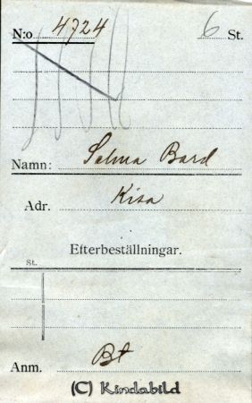 Selma Bard Kisa
Selma Bard Kisa
Nyckelord: Selma Bard