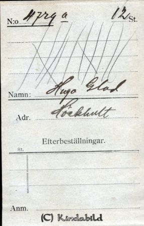 Hugo Glad Höckhult
Hugo Glad Höckhult  Hökhult
Nyckelord: Glad Höckhult