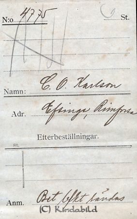 C O Karlsson Efsinge Rimforsa
C O Karlsson Efsinge Rimforsa
Nyckelord: Karlsson Efsinge