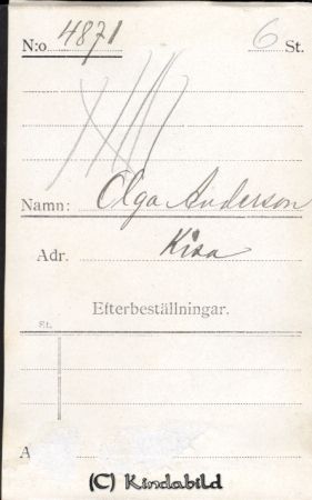 Olga Andersson Kisa
Olga Andersson Kisa
Nyckelord: Andersson Kisa