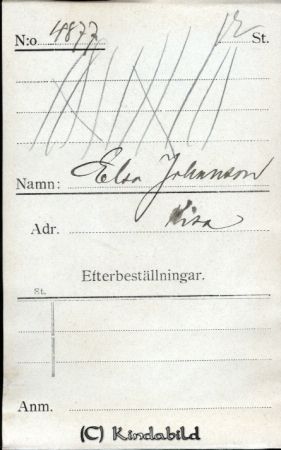 Elsa Johansson Kisa
Elsa Johansson Kisa
Nyckelord: Johansson Kisa