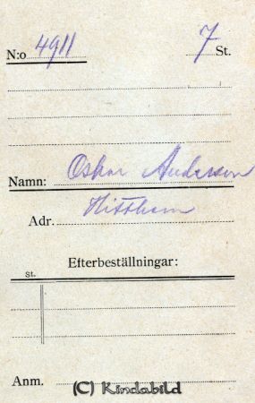 Oskar Andersson, Hitthem
Beställningstext: Oskar Andersson, Hitthem 
Nyckelord: Andersson Hitthem