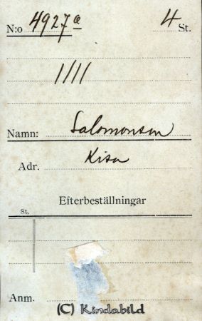 Salomonsson Kisa
Salomonsson Kisa
Nyckelord: Salomonsson Kisa