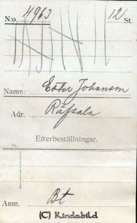 Ester Johansson Räfsala
Ester Johansson Räfsala
Nyckelord: Johansson Räfsala