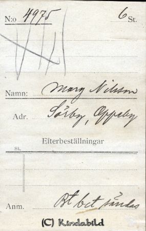 Marg Nilsson Sörby Oppeby
Marg Nilsson Sörby Oppeby

raja
Beställningstext: Mary Nilsson, Sörby, Oppeby 
Källa: Sune Holgersson
Nyckelord: Nilsson Sörby