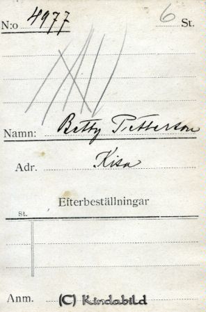 Betty Pettersson Kisa
Betty Pettersson Kisa
Nyckelord: Betty Pettersson