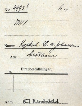 Kyrkoh. C  M Johansson Drothem
Beställningstext: Kyrkoherde C. M. Johansson, Drothem 
Nyckelord: Johansson Drothem