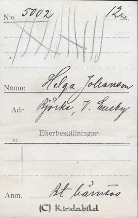Helga Johansson Björke V Eneby
Helga Johansson Björke V Eneby
Nyckelord: Johansson Björke