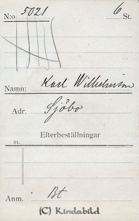 Karl Wilhelmsson Sjöbo
Karl Wilhelmsson Sjöbo
Nyckelord: Wilhelmsson Sjöbo