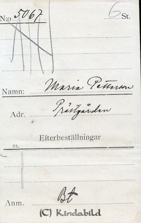 Maria Pettersson Prästgården
Maria Pettersson Prästgården
Nyckelord: Pettersson Prästgården