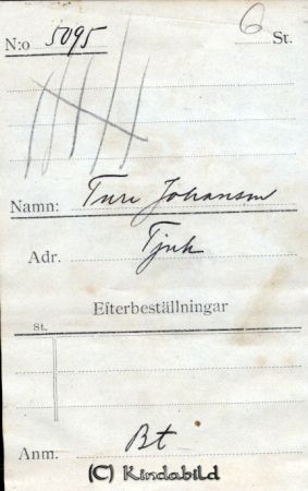 Ture Johansson Tjuk
Ture Johansson Tjuk
Nyckelord: Johansson Tjuk