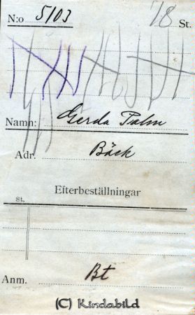 Gerda Palm Bäck
Gerda Palm Bäck
Nyckelord: Palm Bäck
