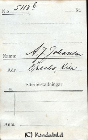 A J Johansson Örsebo Kisa
A J Johansson Örsebo Kisa
Nyckelord: Johansson Örsebo