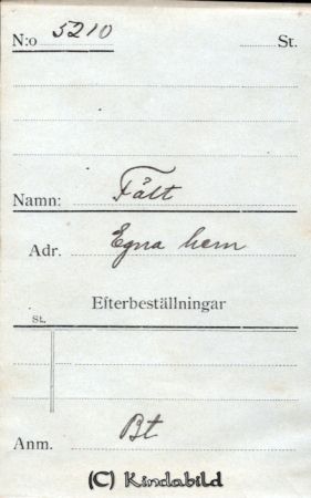 Fält  Egna hem
Fält  Egna hem
Nyckelord: Fält Egna hem