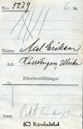 Axel Eriksson Källstugan  Ulrika
Axel Eriksson Källstugan  Ulrika
Nyckelord: Eriksson Källstugan