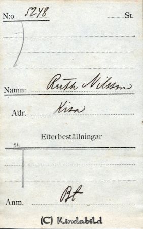 Ruth Nilsson  Kisa
Ruth Nilsson  Kisa
Nyckelord: Ruth Nilsson
