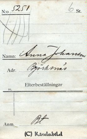 Anna Johansson  Björksnäs
Anna Johansson  Björksnäs
Nyckelord: Johansson Björksnäs