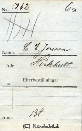 C E Jonsson  Höckhult
C E Jonsson  Höckhult
Nyckelord: Jonsson Höckhult