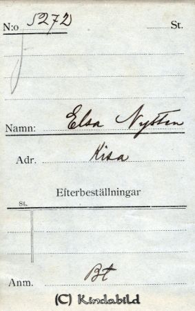 Elsa Nysten  Kisa
Elsa Nysten  Kisa
Nyckelord: Elsa Nysten