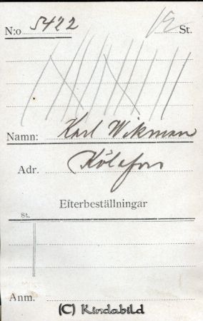 Karl Wikman Kölefors
Karl Wikman Kölefors
Nyckelord: Wikman Kölefors