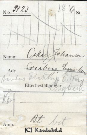 Oskar Johansson Sveaborg  Egna hem  Flaktorp Östra Harg Linghem
Oskar Johansson Sveaborg  Egna hem  Flaktorp Östra Harg Linghem
Nyckelord: kJohansson Sveaborg
