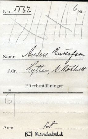 Anders Gustafsson Hyttan  N. Rothult
Anders Gustafsson Hyttan  N. Rothult
Nyckelord: Gustafsson Hyttan