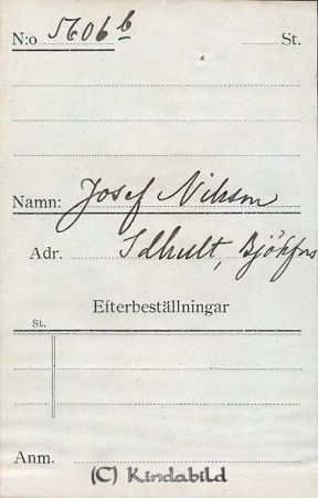 Josef Nilsson Idhult Björkfors
Josef Nilsson Idhult Björkfors
Nyckelord: Josef