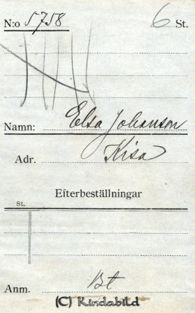 Elsa Johansson Kisa
Elsa Johansson Kisa
Nyckelord: Elsa Johansson