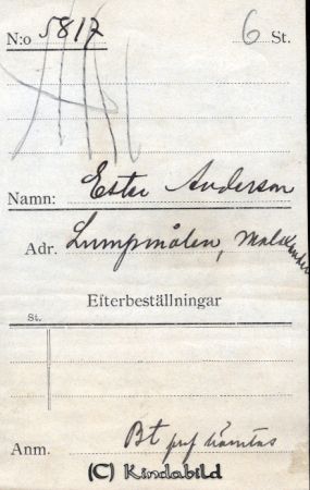 Ester Andersson Lumpmålen Malexander
Ester Andersson Lumpmålen Malexander
Nyckelord: Andersson Lumpmålen