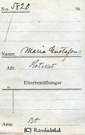 Maria Gustafsson Hotellet
Maria Gustafsson Hotellet
Nyckelord: Gustafsson Hotellet