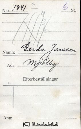 Gerda Johnsson Mjölby
Gerda Johnsson Mjölby
Nyckelord: Gerda Johnsson