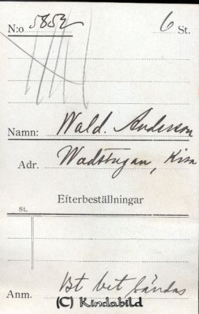 Wald. Andersson Wadstugan Kisa
Wald. Andersson Wadstugan Kisa
Nyckelord: Andersson Wadstugan