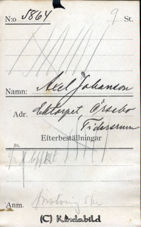 Axel Johansson Ektorpet Örsebo Tidersrum
Axel Johansson Ektorpet Örsebo Tidersrum
Nyckelord: Johansson Ektorpet