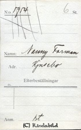 Nanny Farman, Kjusebo
Beställningstext: 
Nyckelord: Farman Kjusebo