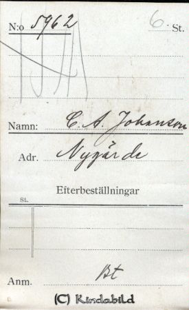 C A Johansson Nygärde
C A Johansson Nygärde
Nyckelord: Johansson Nygärde