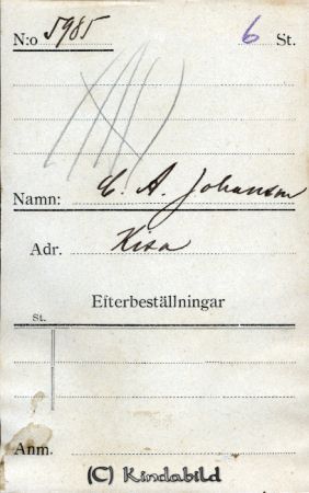 C A Johansson Kisa
C A Johansson Kisa
Nyckelord: Johansson Kisa