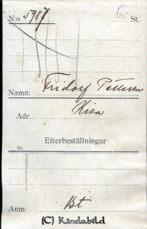 Fridolf Pettersson Kisa
Fridolf Pettersson Kisa
Nyckelord: Fridolf Pettersson