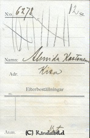 Almida Kastensson  Kisa
Almida Kastensson  Kisa
Nyckelord: Kastensson Kisa