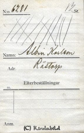 Albin Karlsson Råstorp
Albin Karlsson Råstorp
Nyckelord: Karlsson Råstorp