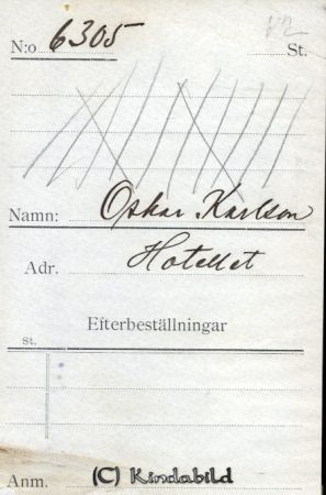 Oskar Karlsson Hotellet
Oskar Karlsson Hotellet
Nyckelord: Karlsson Hotellet